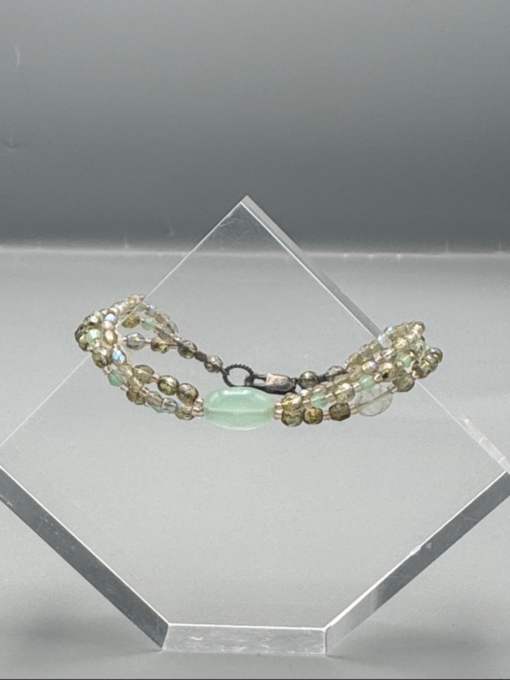 Sterling silver glass bracelet